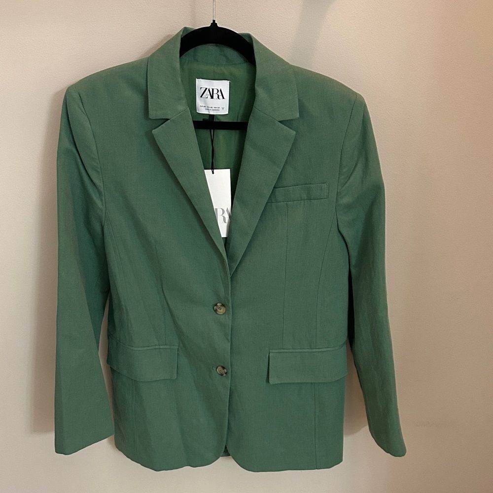 NWT Zara Women's Green Blazer Jacket